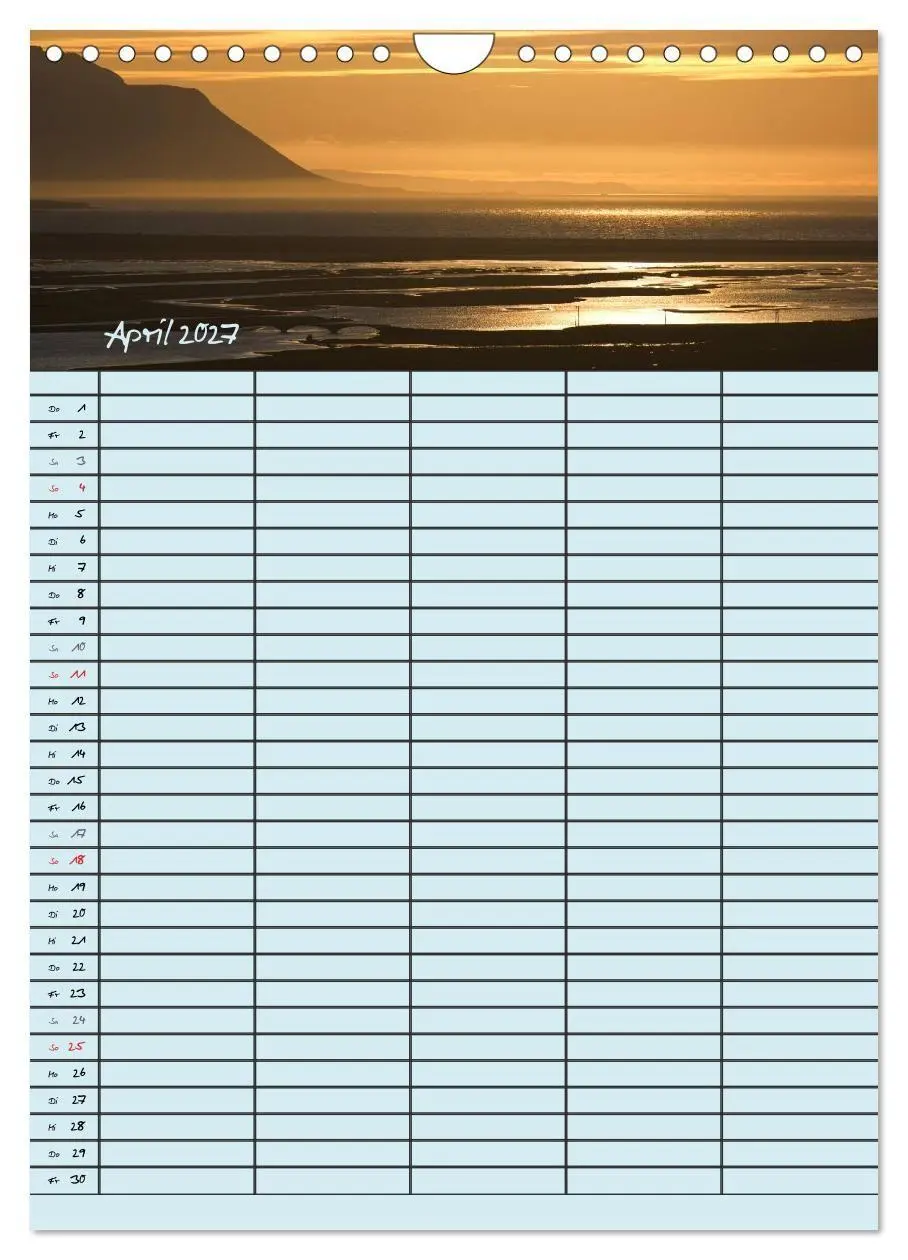 Bild: 9783594249208 | Island Familienplaner (Wandkalender 2027 DIN A4 hoch), CALVENDO...