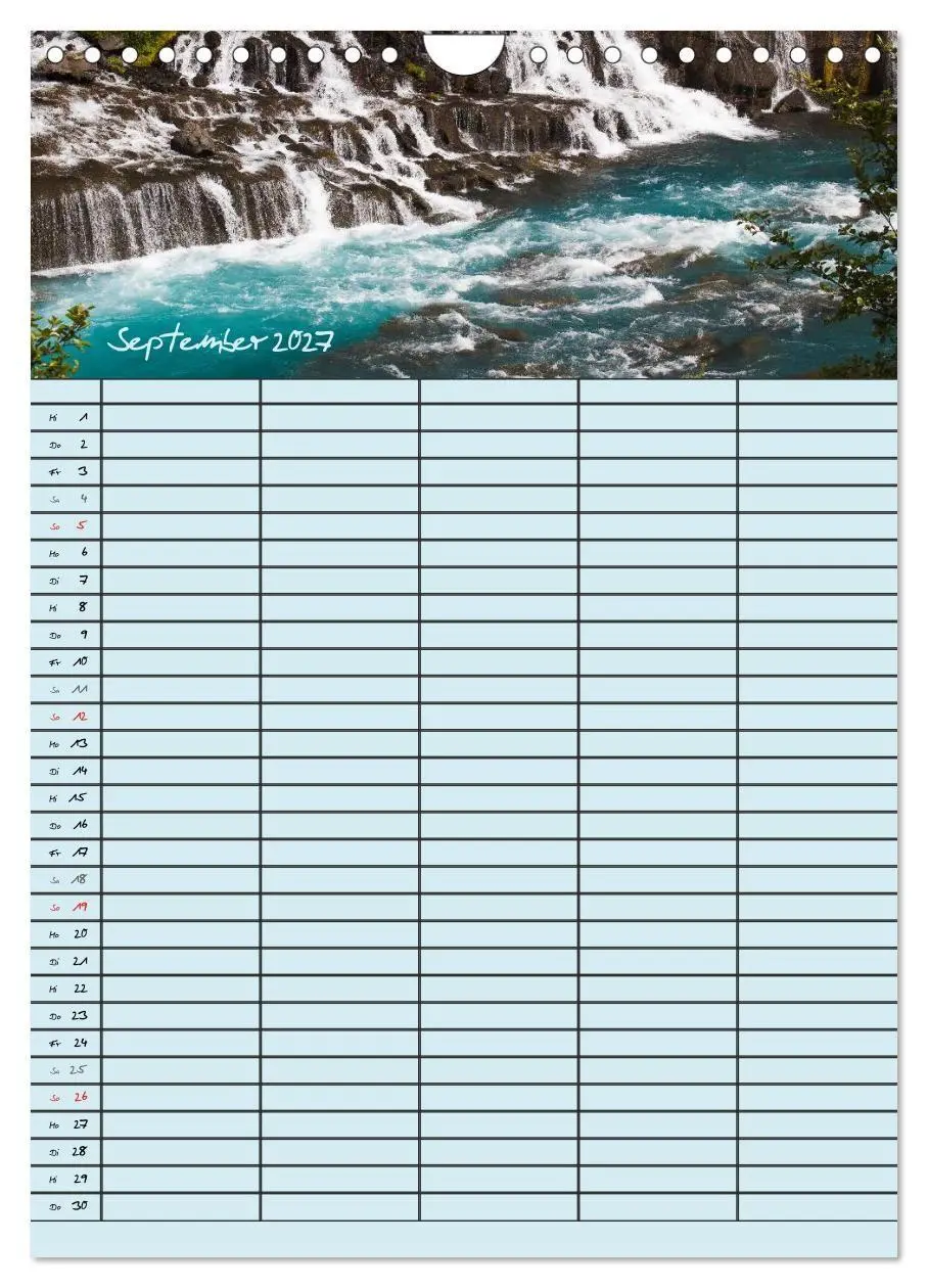 Bild: 9783594249208 | Island Familienplaner (Wandkalender 2027 DIN A4 hoch), CALVENDO...