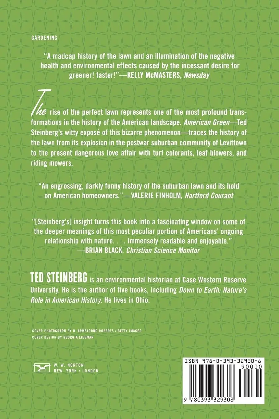Rückseite: 9780393329308 | American Green | The Obsessive Quest for the Perfect Lawn | Steinberg