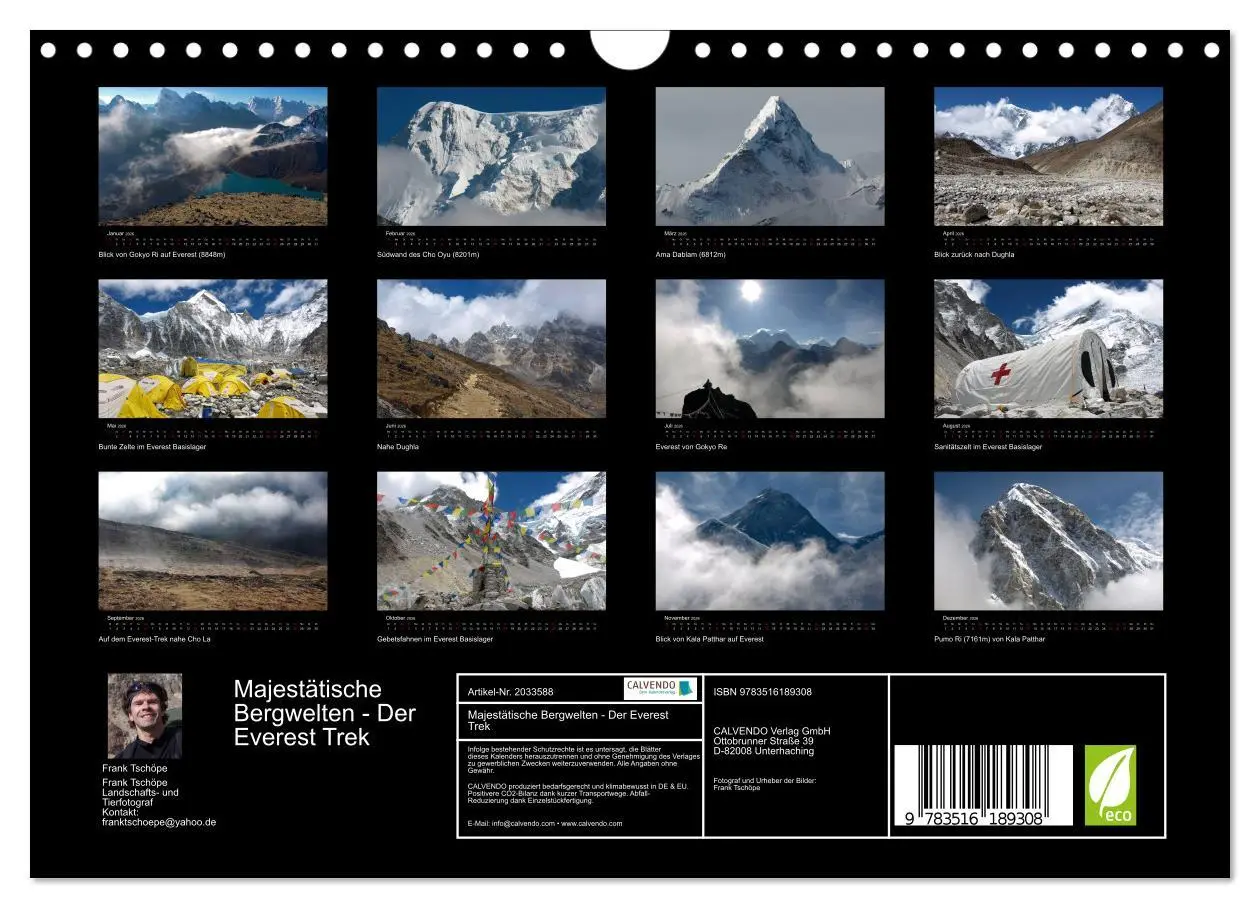 Bild: 9783516189308 | Majestätische Bergwelten - Der Everest Trek (Wandkalender 2026 DIN...