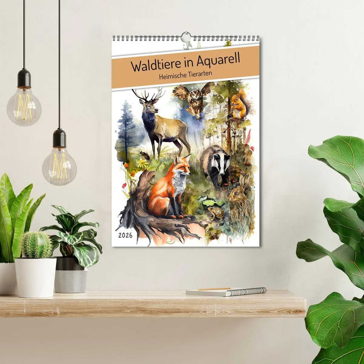 Bild: 9783516329308 | Waldtiere in Aquarell - Heimische Tierarten (Wandkalender 2026 DIN...
