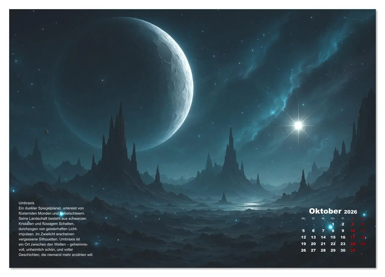 Bild: 9783516639308 | Phantastische Planeten (Wandkalender 2026 DIN A3 quer), CALVENDO...