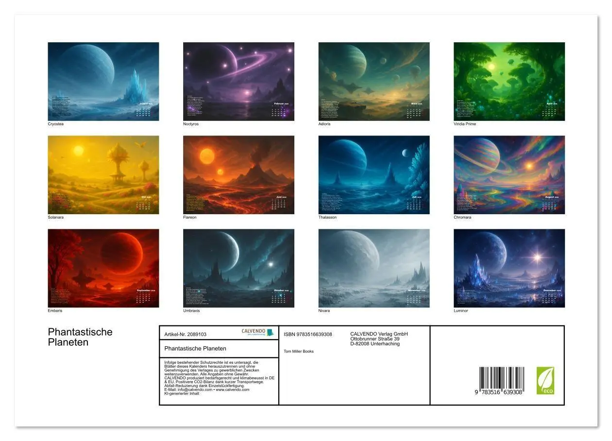 Bild: 9783516639308 | Phantastische Planeten (Wandkalender 2026 DIN A3 quer), CALVENDO...