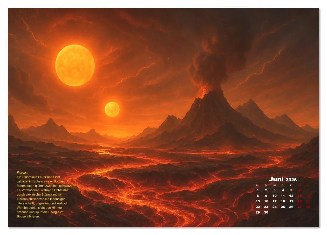 Bild: 9783516639308 | Phantastische Planeten (Wandkalender 2026 DIN A3 quer), CALVENDO...