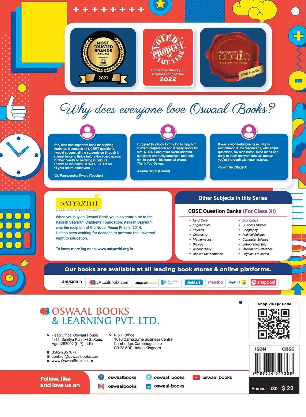 Rückseite: 9789356349308 | Oswaal CBSE Class 11 History Question Bank (2024 Exam) | Board | Buch