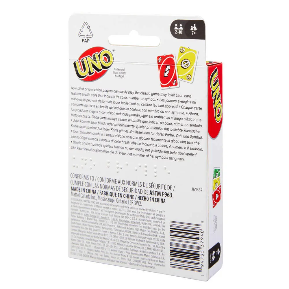 Bild: 194735379408 | UNO Braille | Spiel | Fensterkarton | JMK87 | Deutsch | 2026 | Mattel