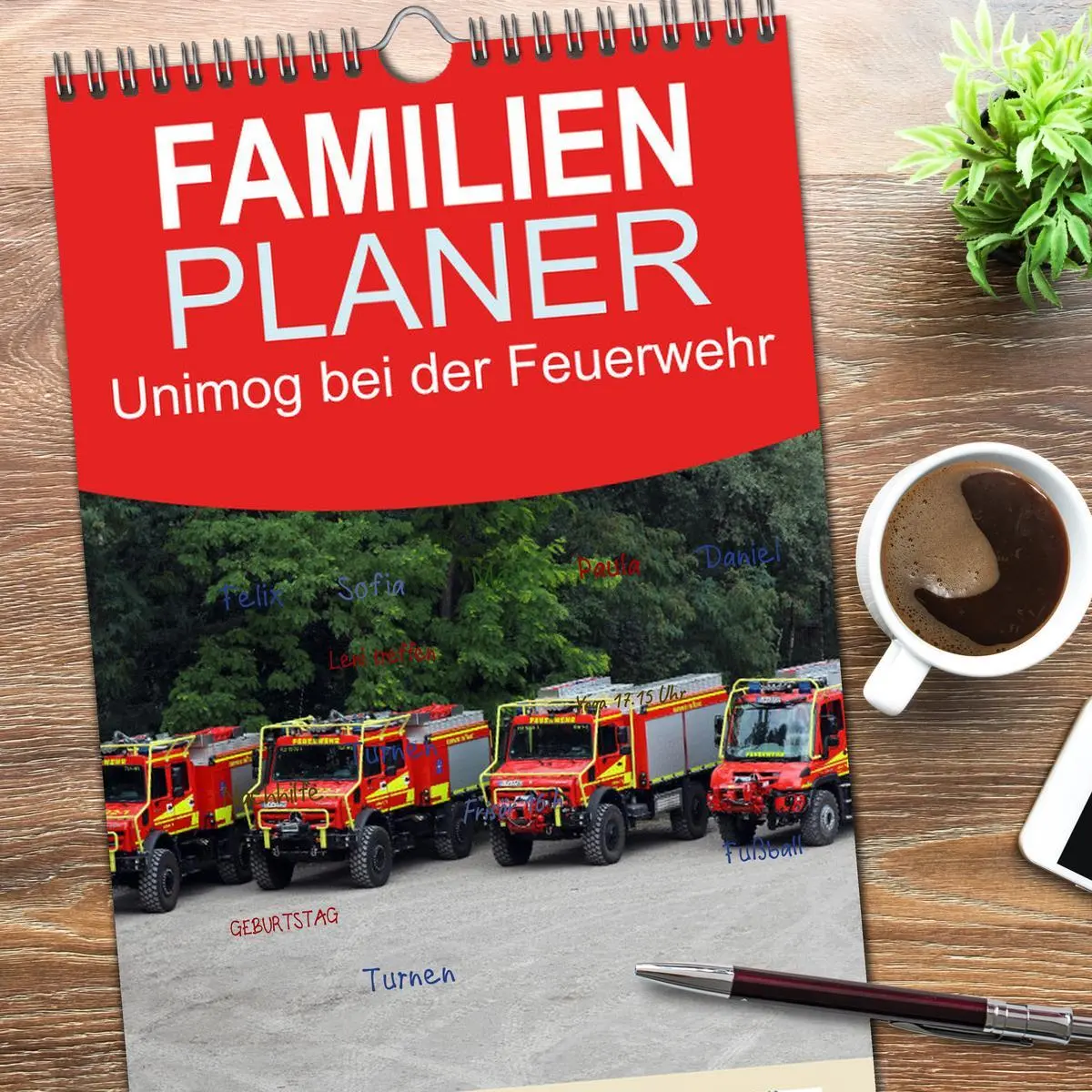 Bild: 9783516489408 | Familienplaner 2026 - Unimog bei der Feuerwehr mit 5 Spalten...