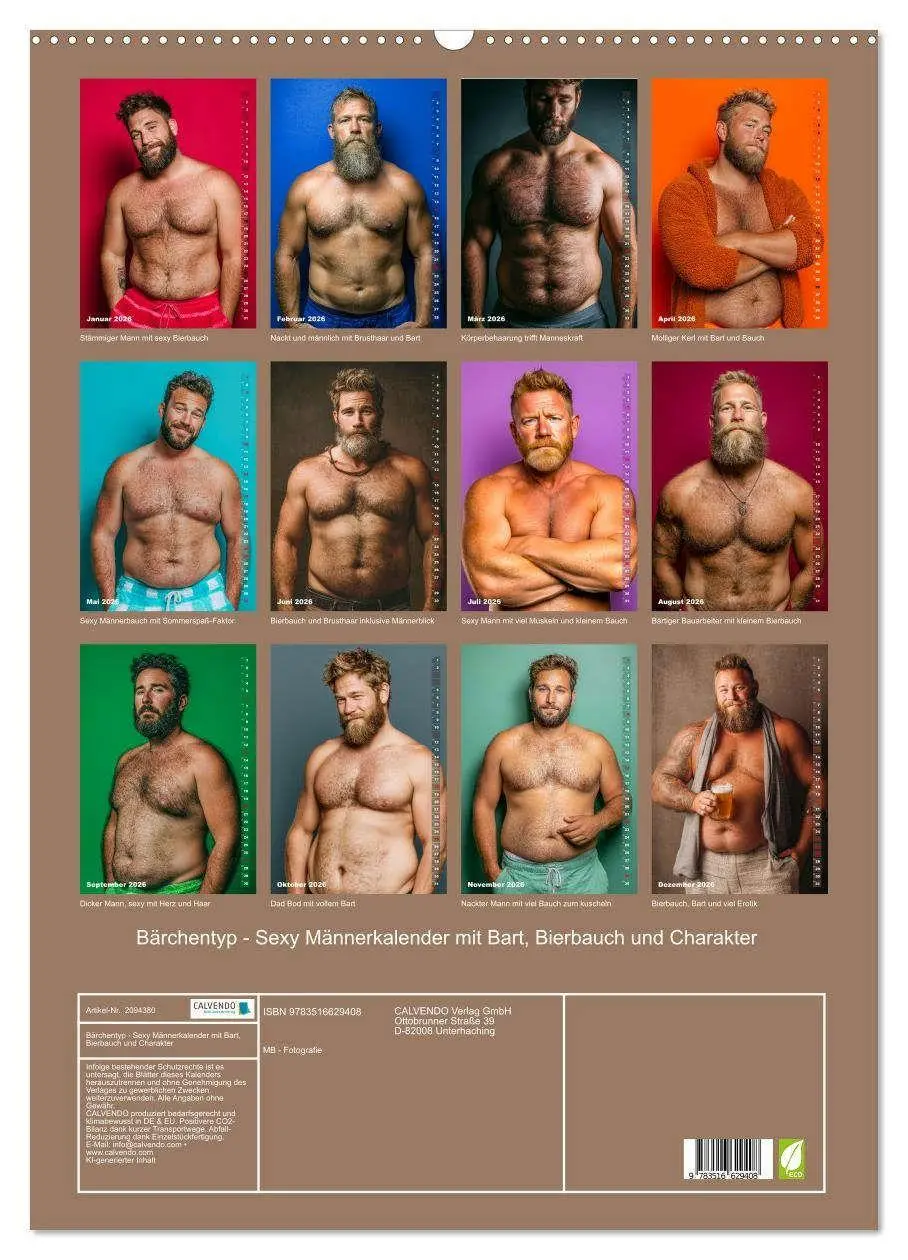 Bild: 9783516629408 | Bärchentyp - Sexy Männerkalender mit Bart, Bierbauch und Charakter...