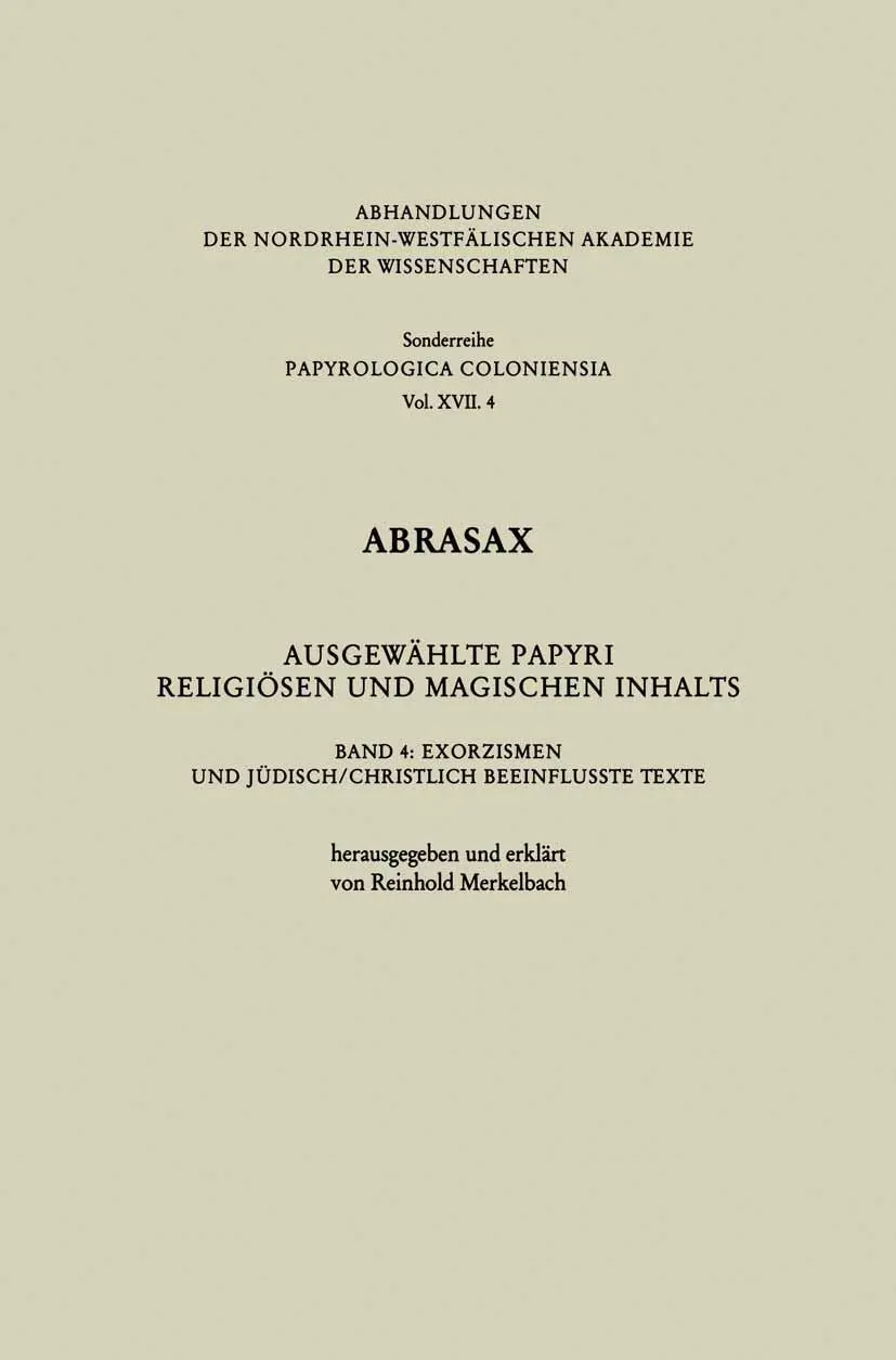 Cover: 9783531099408 | Abrasax Ausgewählte Papyri Religiösen und Magischen Inhalts | Buch