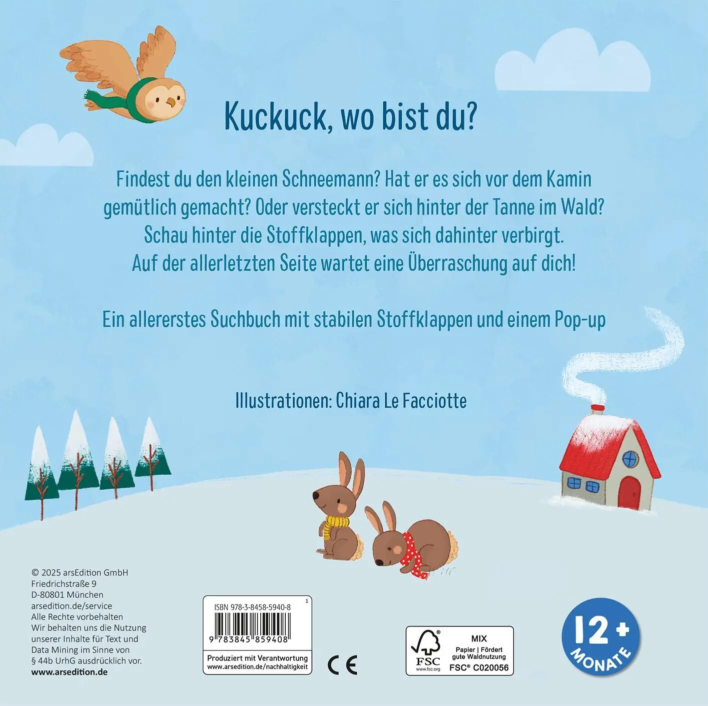 Rückseite: 9783845859408 | Kuckuck, wo bist du? Im Winter | Mit Stoffklappen und Pop-up | Buch