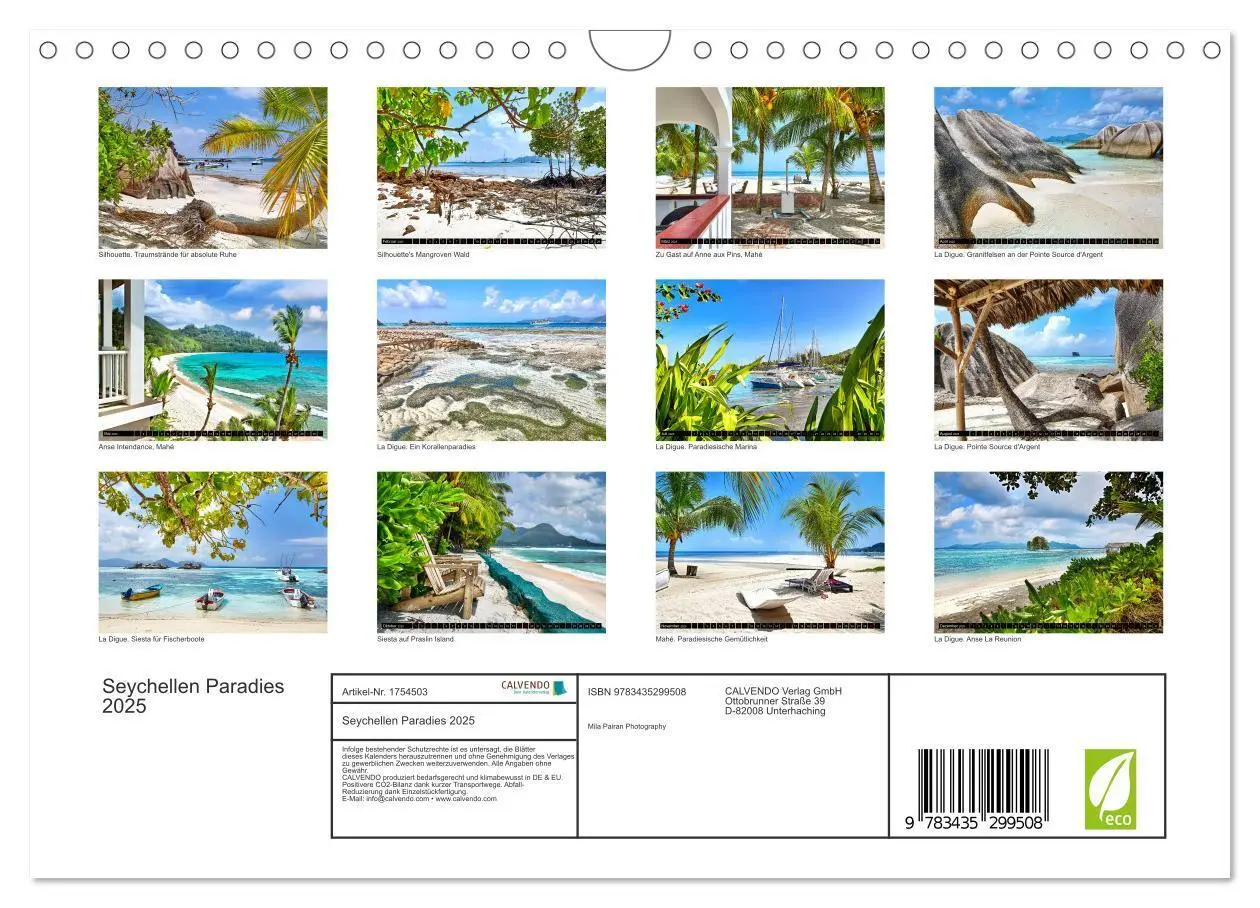 Bild: 9783435299508 | Seychellen Paradies 2025 (Wandkalender 2025 DIN A4 quer), CALVENDO...