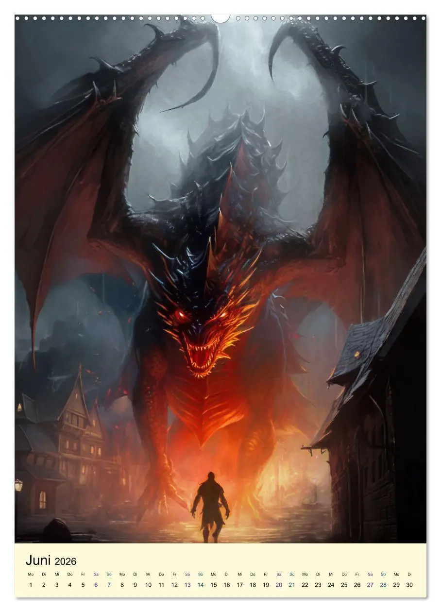 Bild: 9783516309508 | Drachen Ritter Burgen (Wandkalender 2026 DIN A2 hoch), CALVENDO...