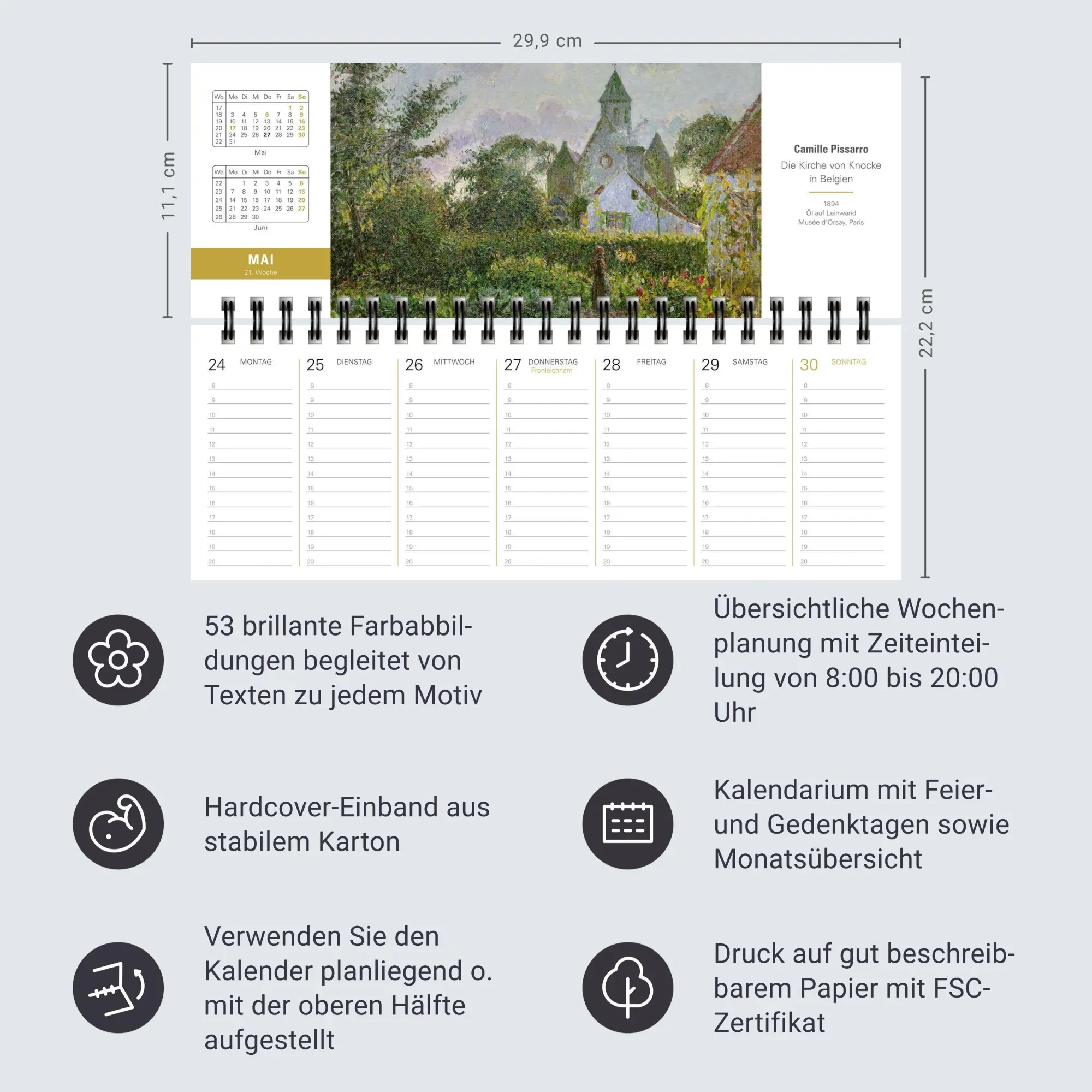 Bild: 9783840039508 | Die Welt der Kunst Premium-Tischplaner 2027 - Wochenkalender mit 53...