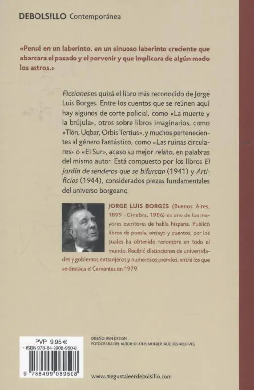 Rückseite: 9788499089508 | Ficciones | Jorge Luis Borges | Taschenbuch | 221 S. | Spanisch | 2011