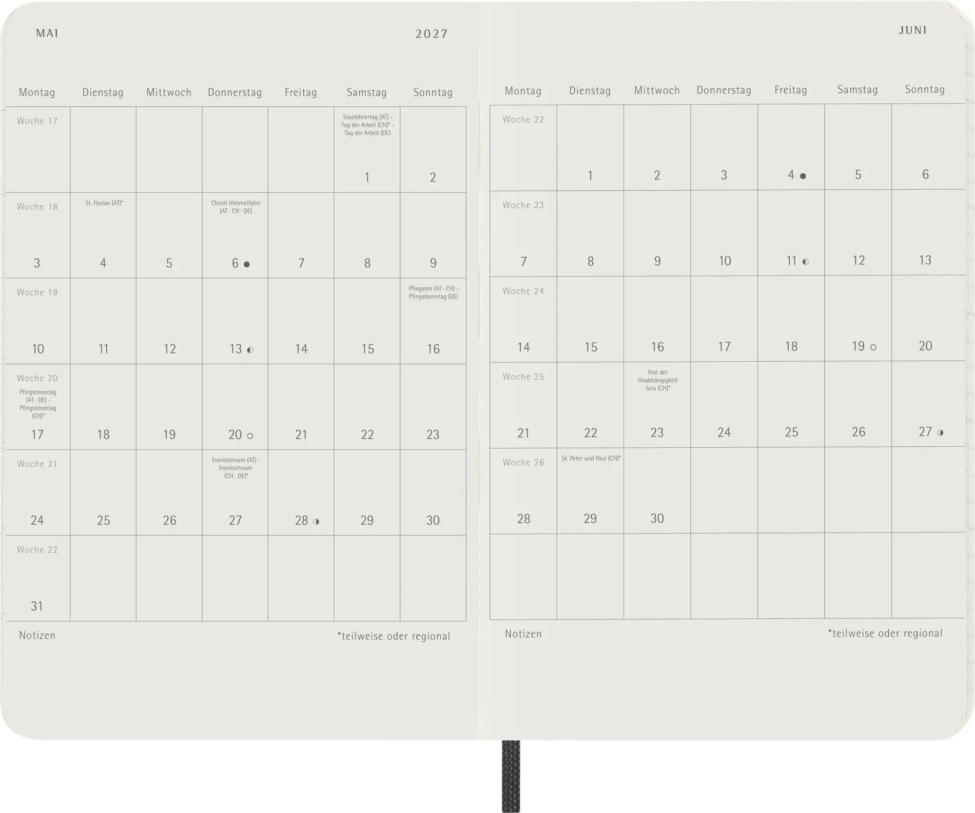 Bild: 8056999279608 | Moleskine 12 Monate Wochen Notizkalender Deutsch 2027, Pocket/A6, 1...