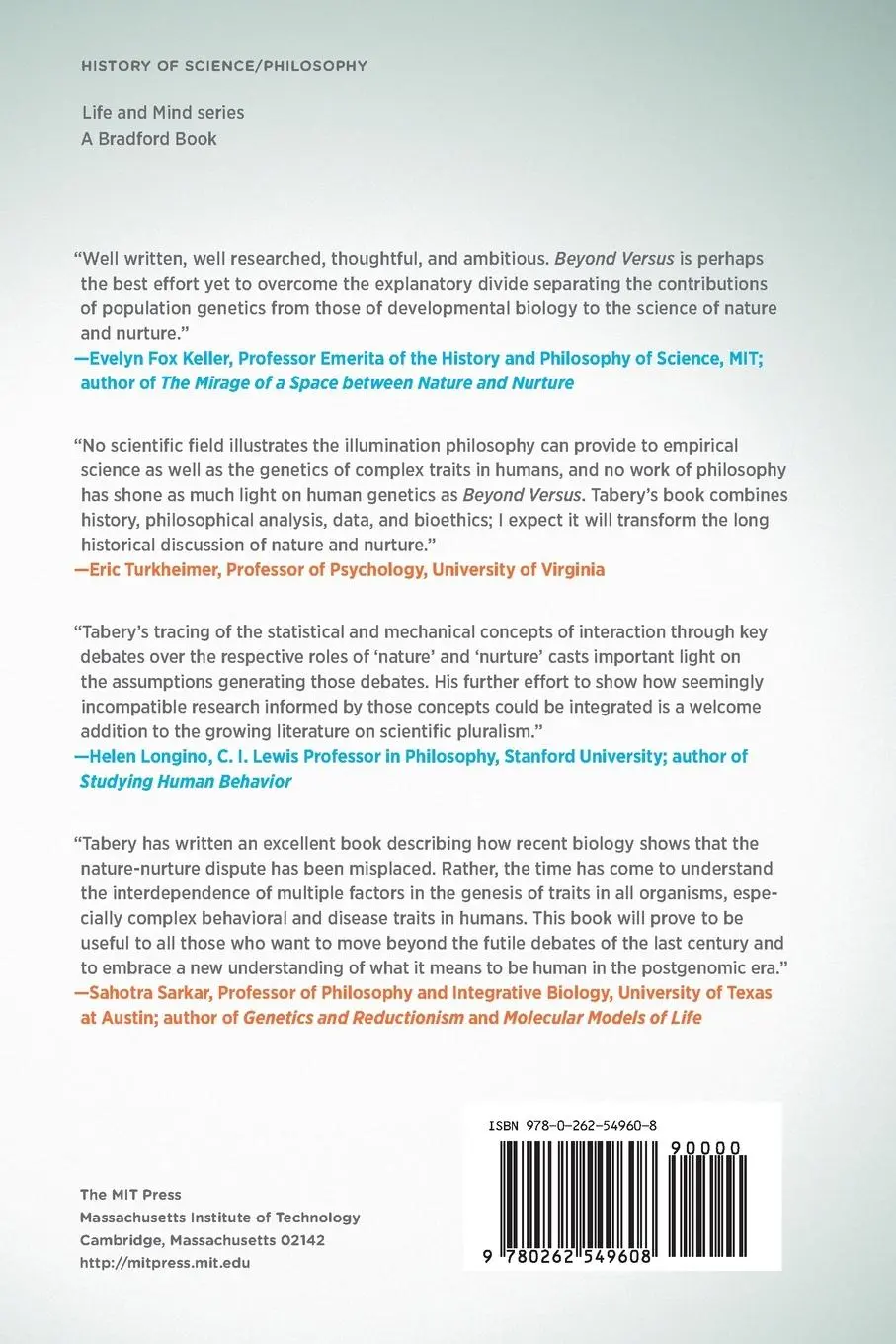 Rückseite: 9780262549608 | Beyond Versus | James Tabery | Taschenbuch | Englisch | 2023