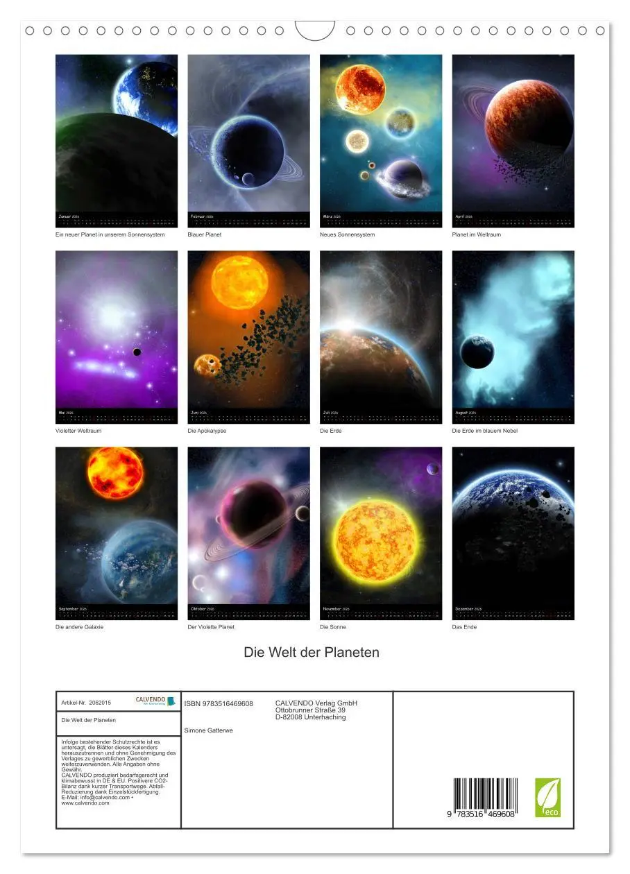 Bild: 9783516469608 | Die Welt der Planeten (Wandkalender 2026 DIN A3 hoch), CALVENDO...