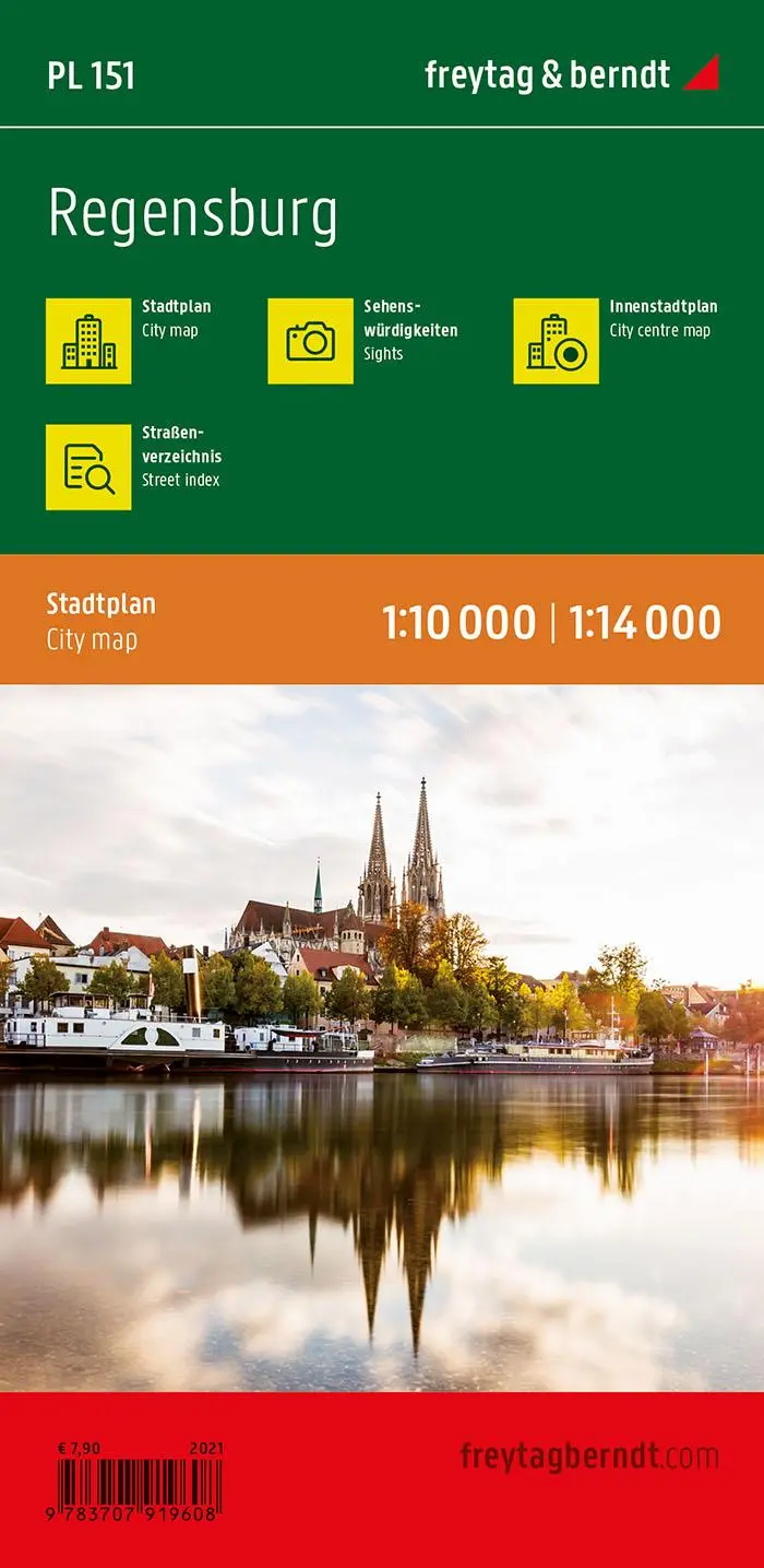 Rückseite: 9783707919608 | Regensburg, Stadtplan 1:14.000 | Freytag-Berndt und Artaria KG | 2021