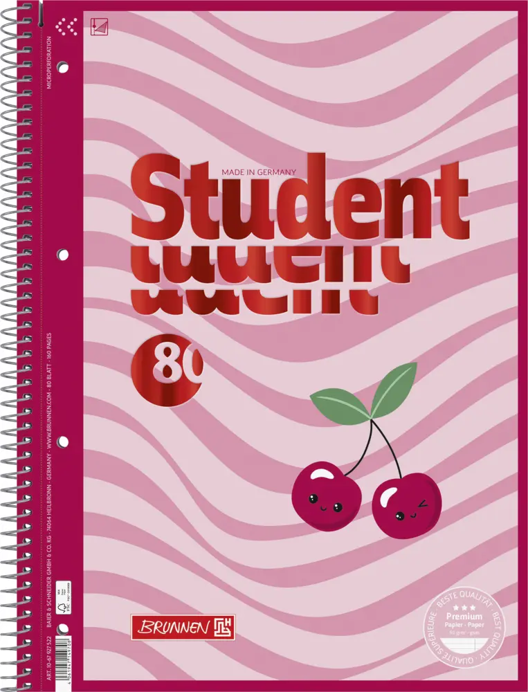 Cover: 4061947149708 | Collegeblock A4 Lin.27 90g Fruity Love | Deutsch | 2026 | Brunnen