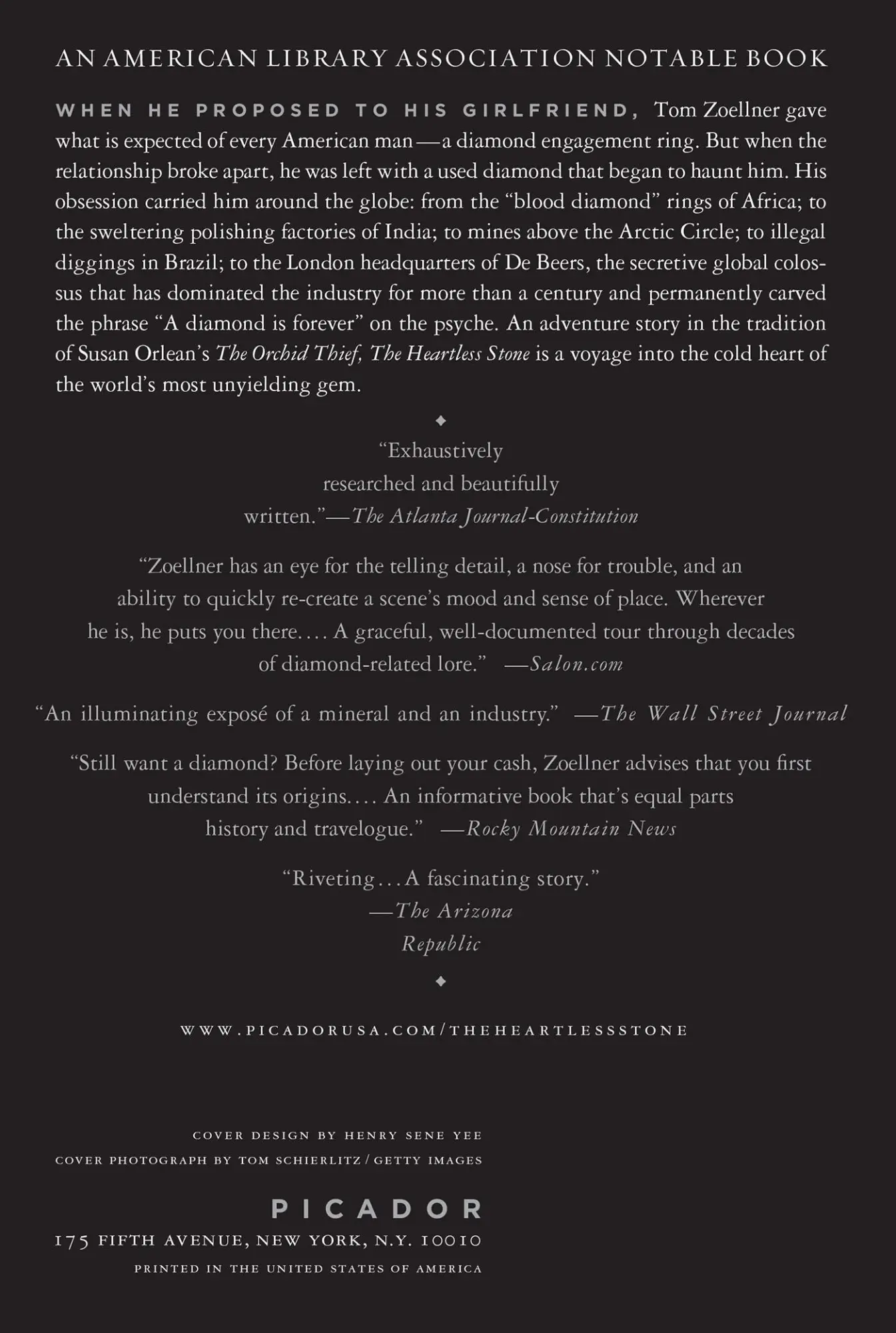 Rückseite: 9780312339708 | The Heartless Stone | Tom Zoellner | Taschenbuch | Englisch | 2000