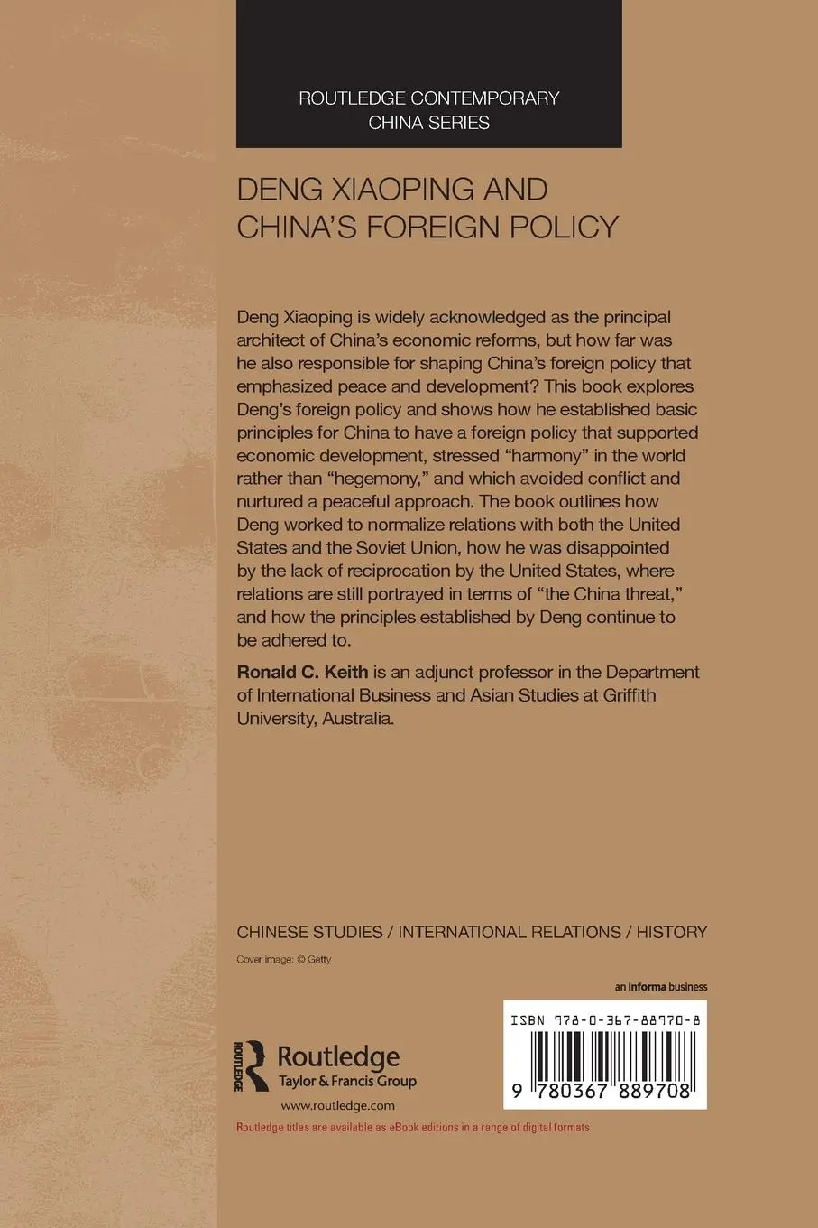 Rückseite: 9780367889708 | Deng Xiaoping and China's Foreign Policy | Ronald Keith | Taschenbuch
