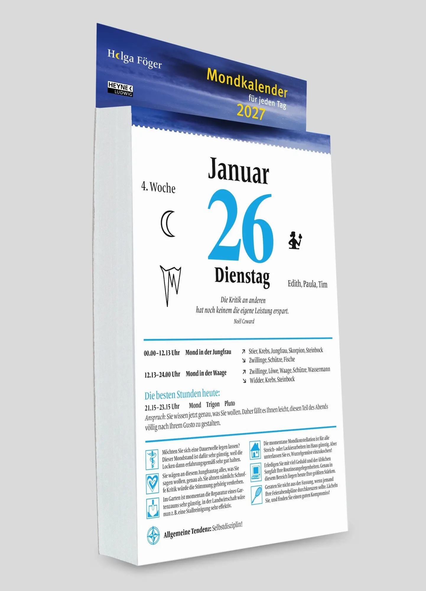 Bild: 9783453239708 | Mondkalender für jeden Tag 2027 | Helga Föger | Kalender | 392 S.