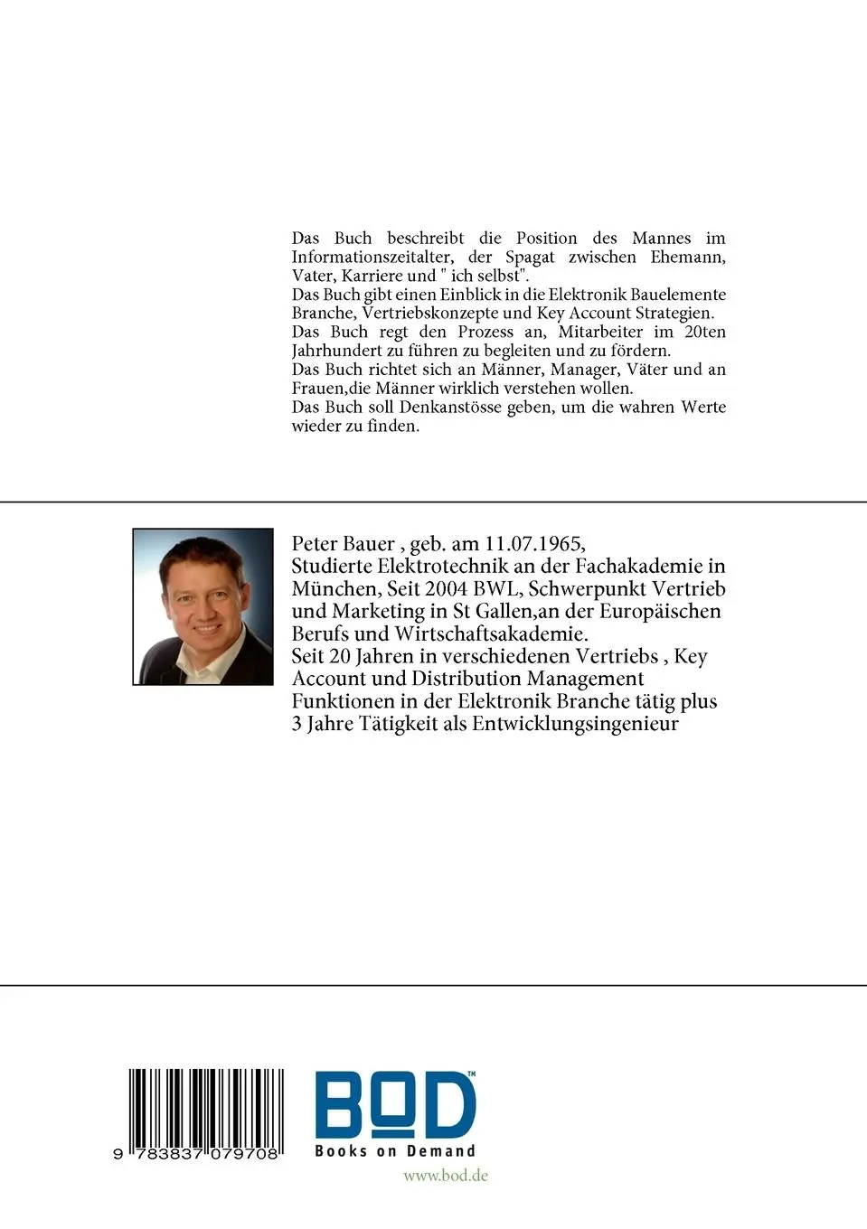 Rückseite: 9783837079708 | Papa, was machst du eigentlich ? | Peter Bauer | Taschenbuch | 68 S.