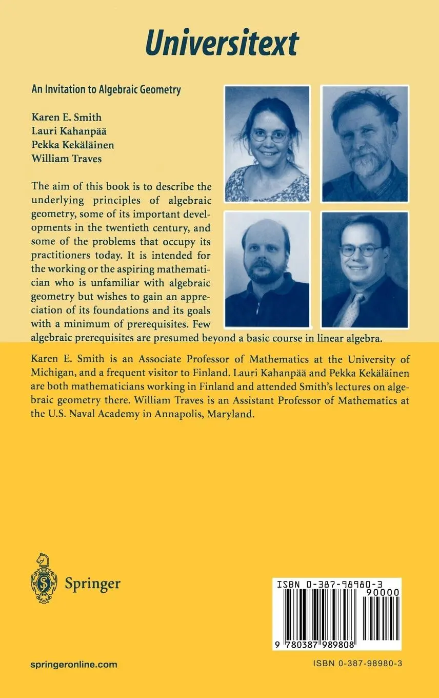 Rückseite: 9780387989808 | An Invitation to Algebraic Geometry | Karen E. Smith (u. a.) | Buch