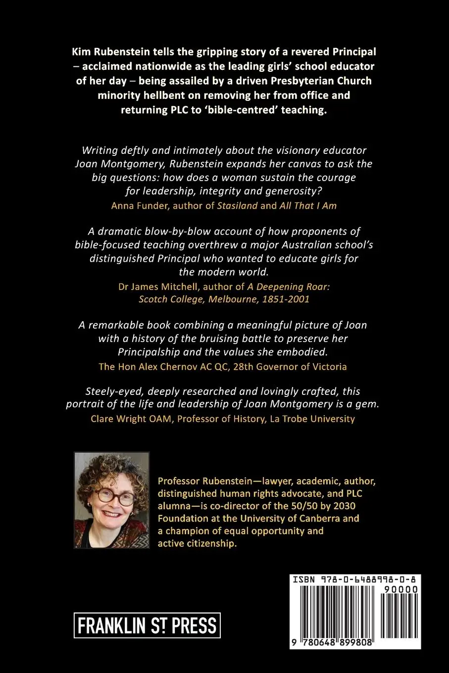 Rückseite: 9780648899808 | The Vetting of Wisdom | Joan Montgomery and the fight for PLC | Buch