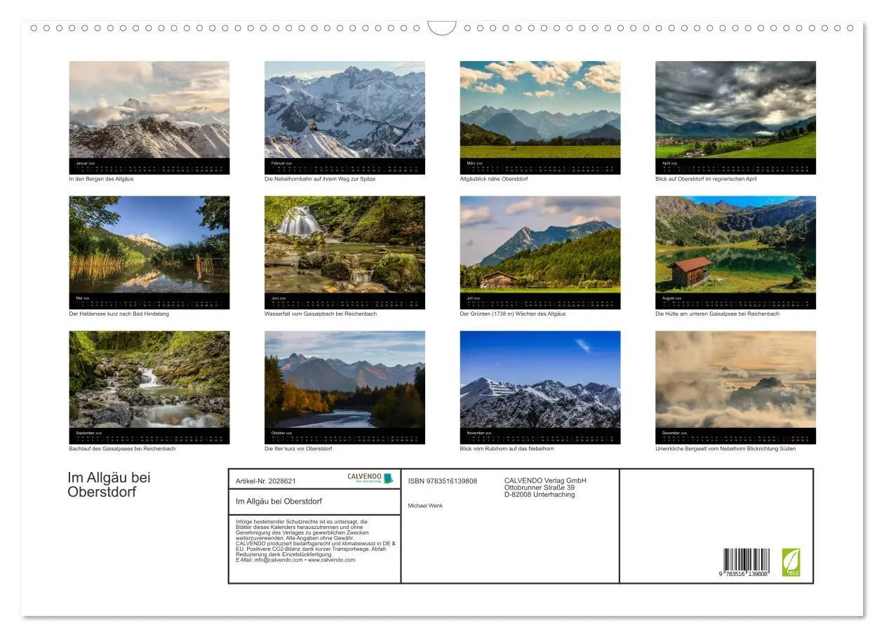 Bild: 9783516139808 | Im Allgäu bei Oberstdorf (Wandkalender 2026 DIN A2 quer), CALVENDO...