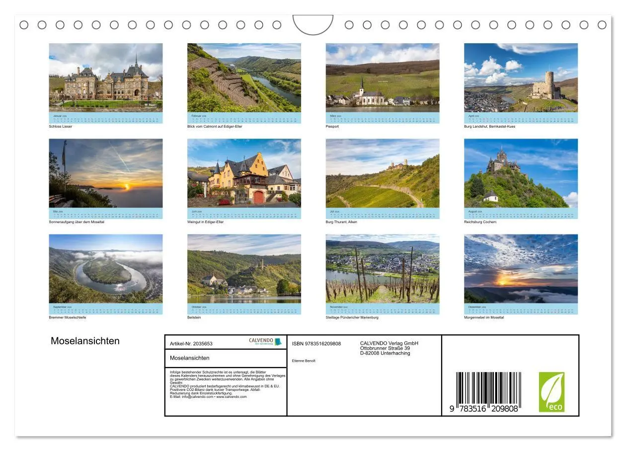 Bild: 9783516209808 | Moselansichten (Wandkalender 2026 DIN A4 quer), CALVENDO...