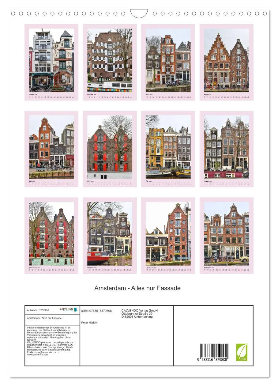 Bild: 9783516379808 | Amsterdam - Alles nur Fassade (Wandkalender 2026 DIN A3 hoch),...