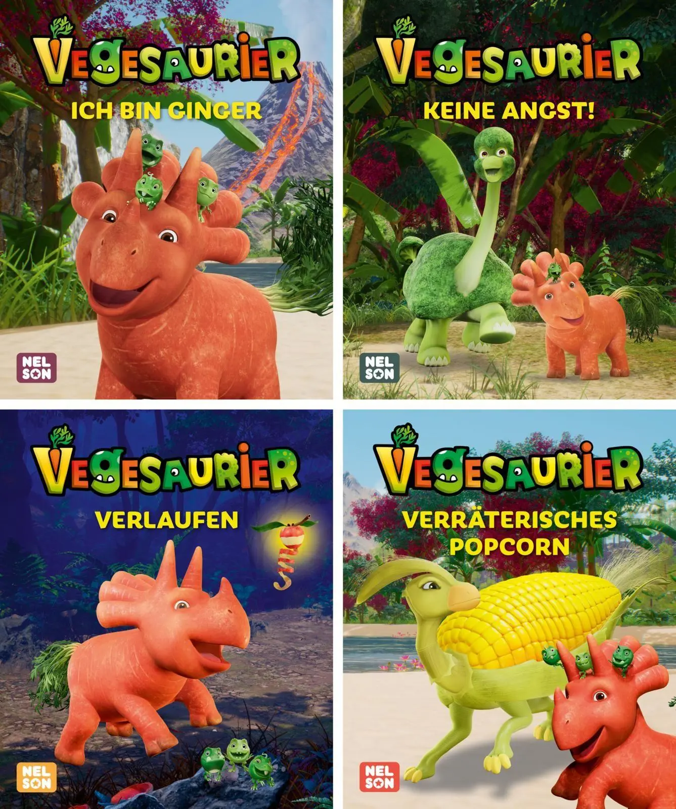 Cover: 9783845129808 | Nelson Mini-Bücher: 4er Vegesaurier 1-4 | 4 Bücher im Set | Box | 2026