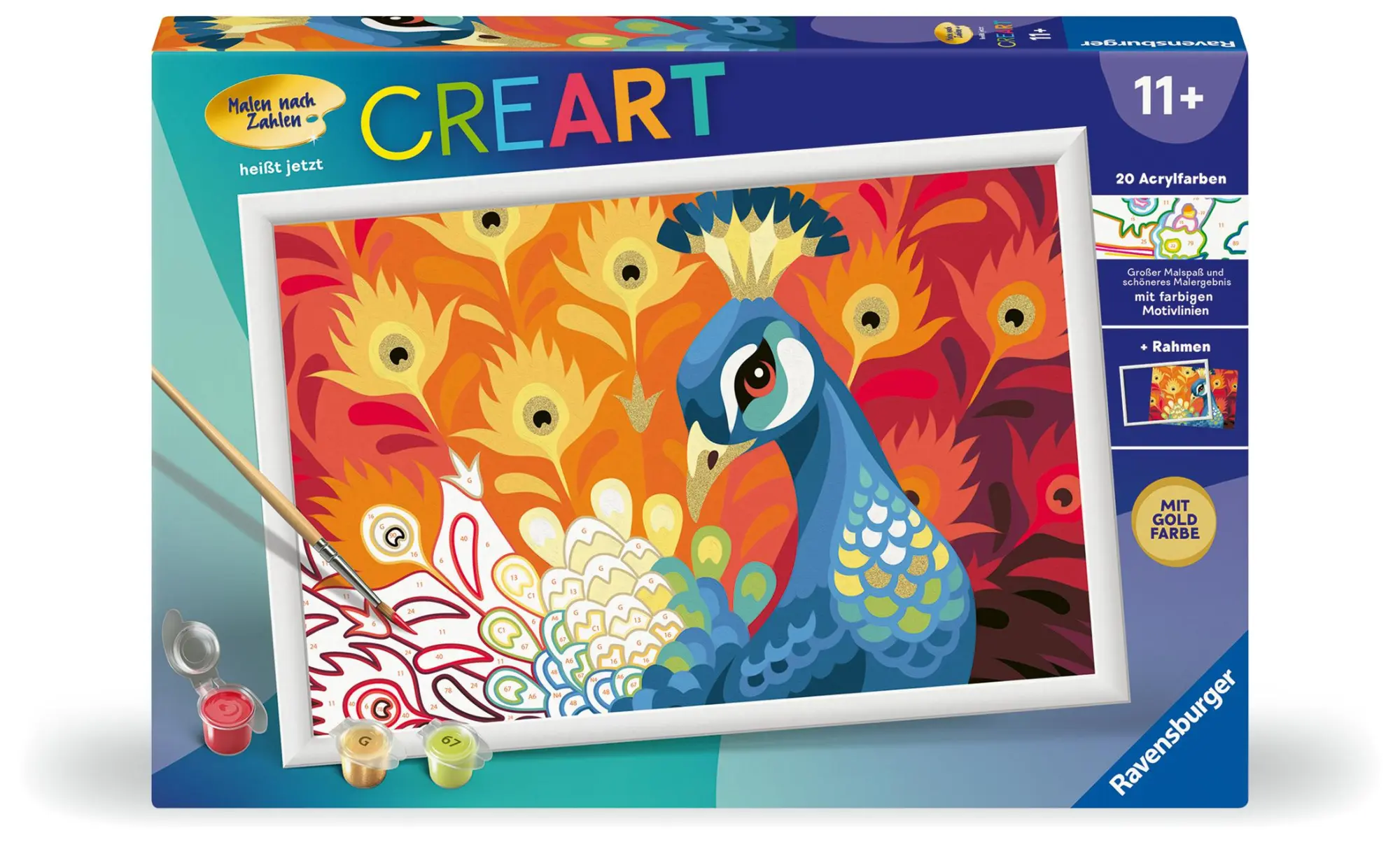 Cover: 4005556200009 | CreArt, Malen nach Zahlen Kinder - Stolzer Pfau | Spiel | Deutsch