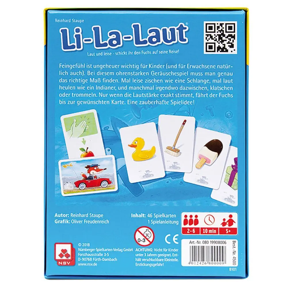 Bild: 4012426800009 | Li-La-Laut | NSV - Nürnberger Spielkarten Verlag | Spiel | Brettspiel
