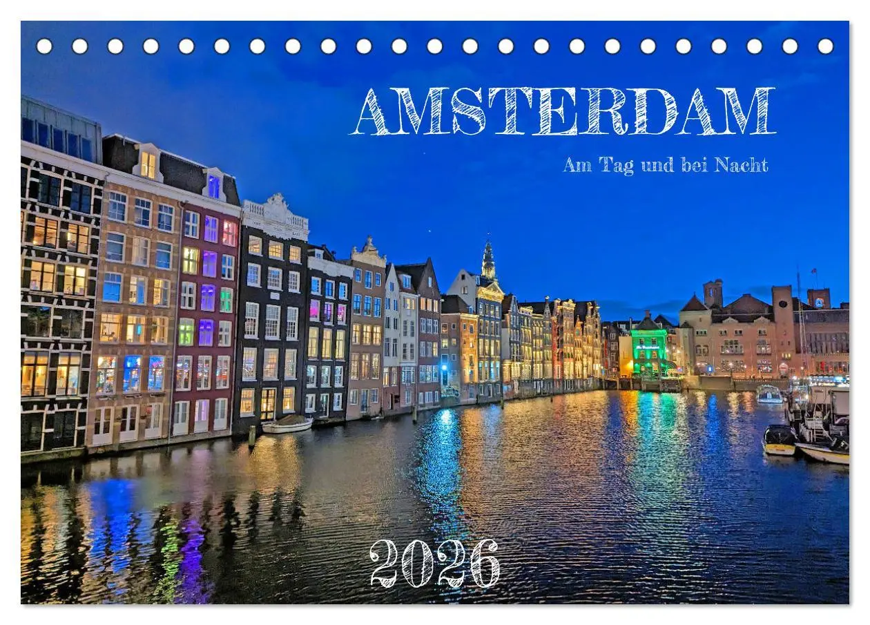 Cover: 9783457530009 | Amsterdam am Tag und bei Nacht (Tischkalender 2026 DIN A5 quer),...