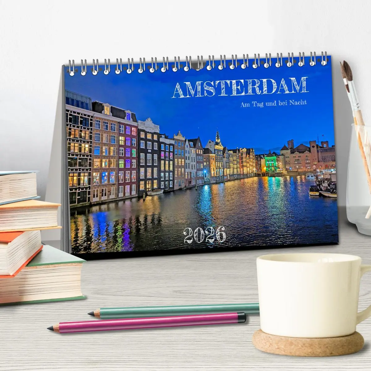 Bild: 9783457530009 | Amsterdam am Tag und bei Nacht (Tischkalender 2026 DIN A5 quer),...
