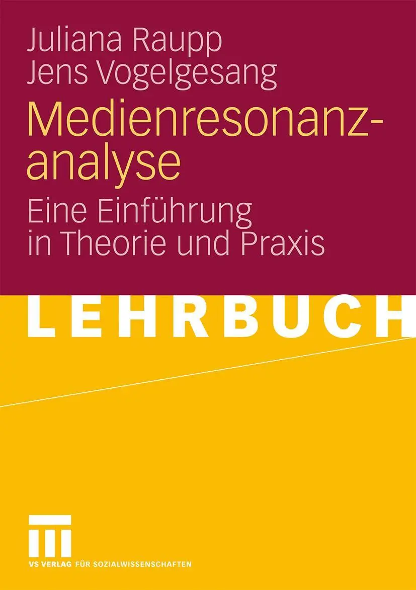 Cover: 9783531160009 | Medienresonanzanalyse | Eine Einführung in Theorie und Praxis | Buch