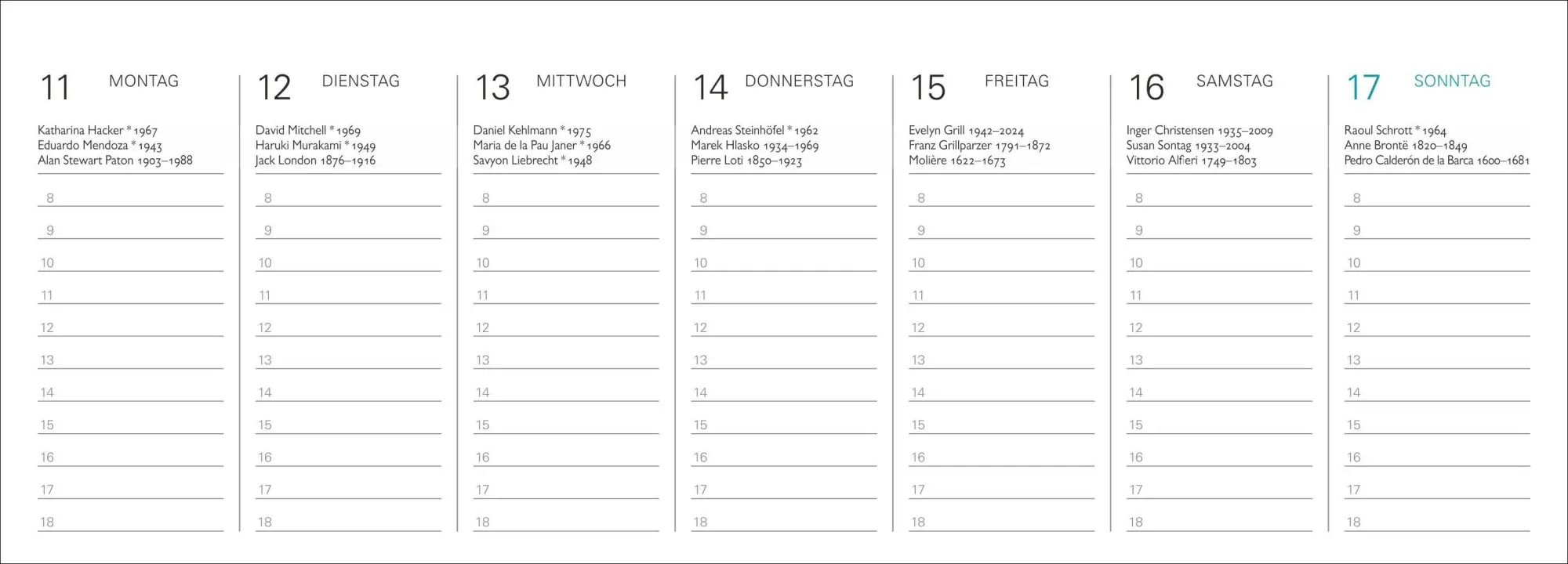 Bild: 9783840040009 | Der literarische Premium-Tischplaner 2027 - Wochenkalender mit...