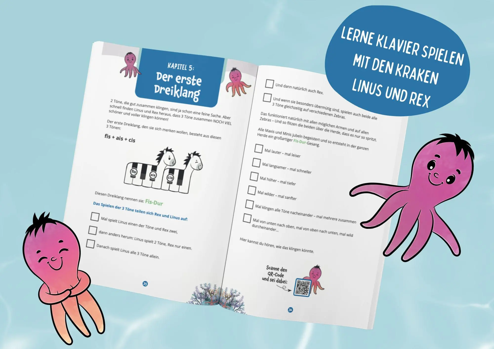 Bild: 9783903570009 | Musikspaß! Klavier lernen für Kinder mit den lustigen Kraken Linus...