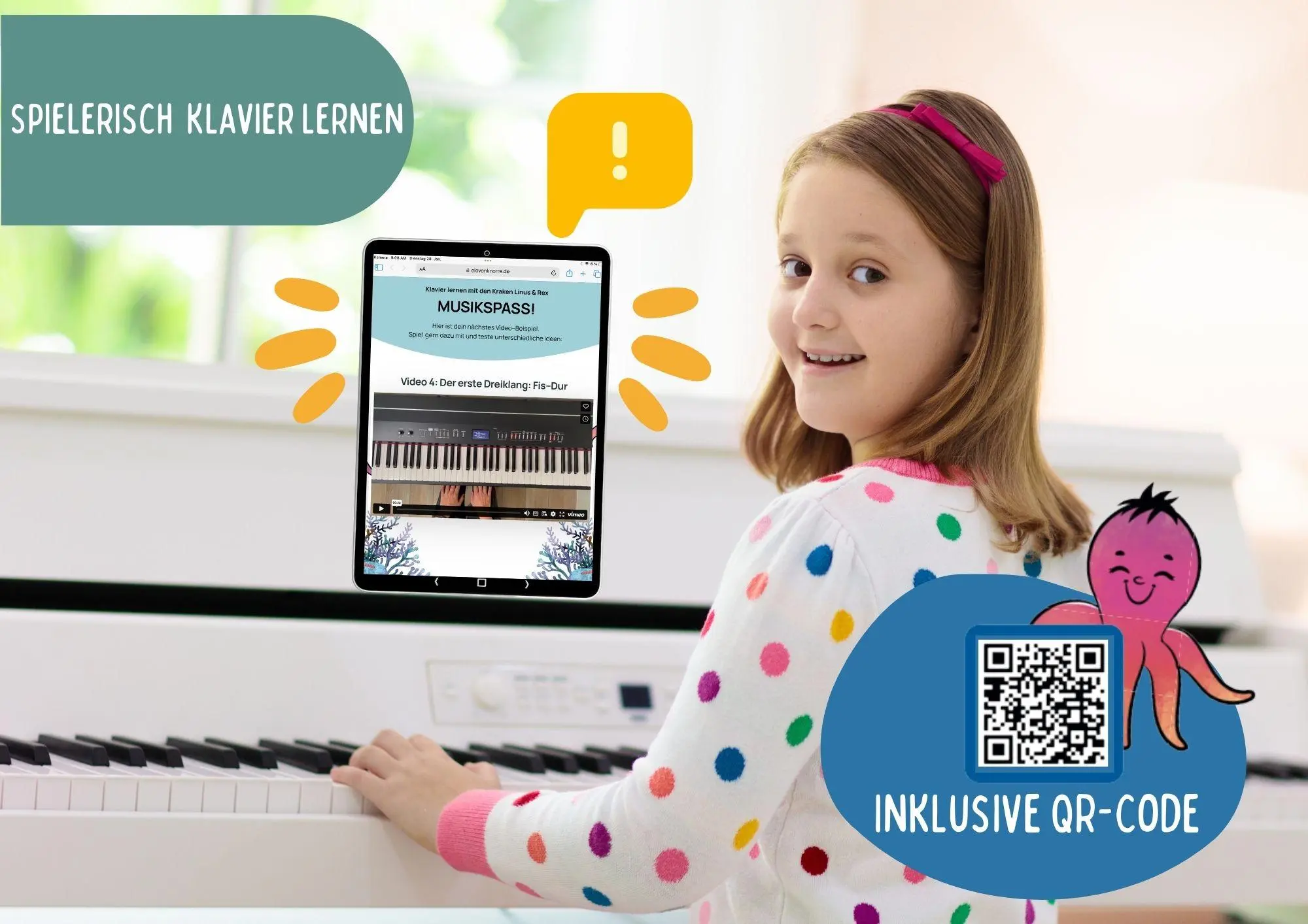 Bild: 9783903570009 | Musikspaß! Klavier lernen für Kinder mit den lustigen Kraken Linus...