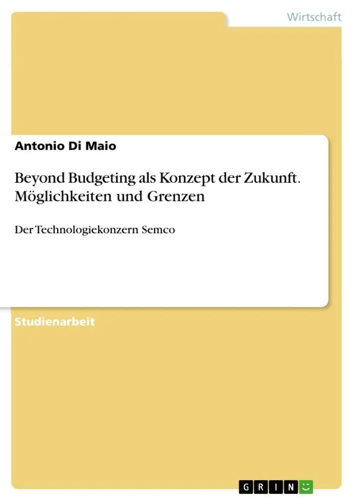Cover: 9783346570109 | Beyond Budgeting als Konzept der Zukunft. Möglichkeiten und Grenzen