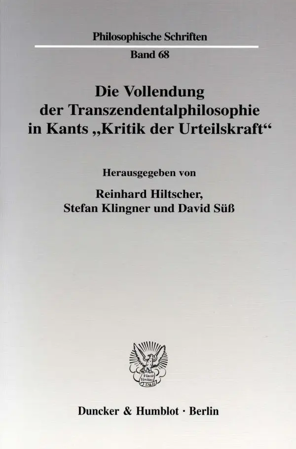 Cover: 9783428120109 | Die Vollendung der Transzendentalphilosophie in Kants »Kritik der...