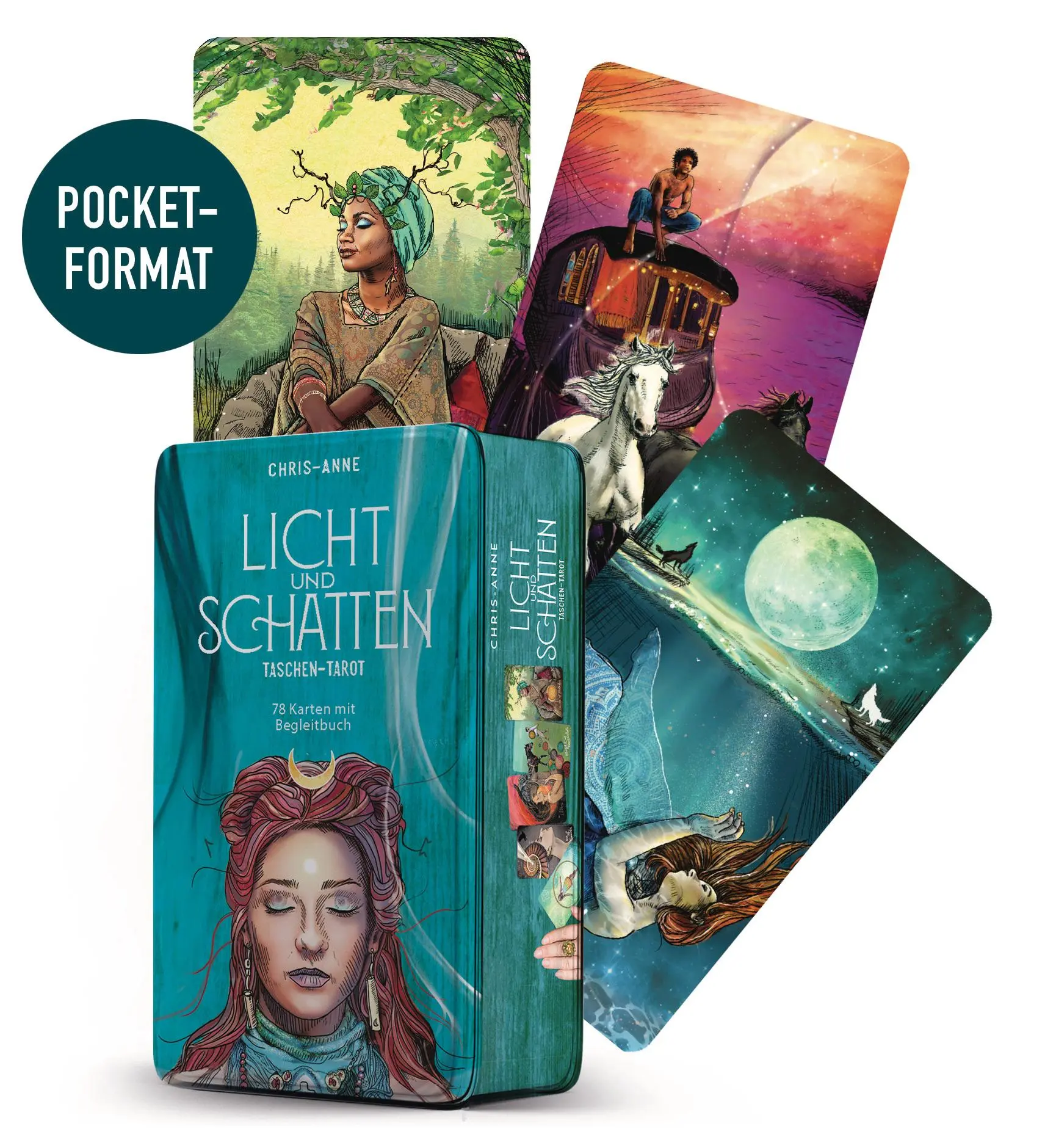 Cover: 4250939900209 | Licht und Schatten Taschen-Tarot | 78 Karten mit Begleitbuch | Box