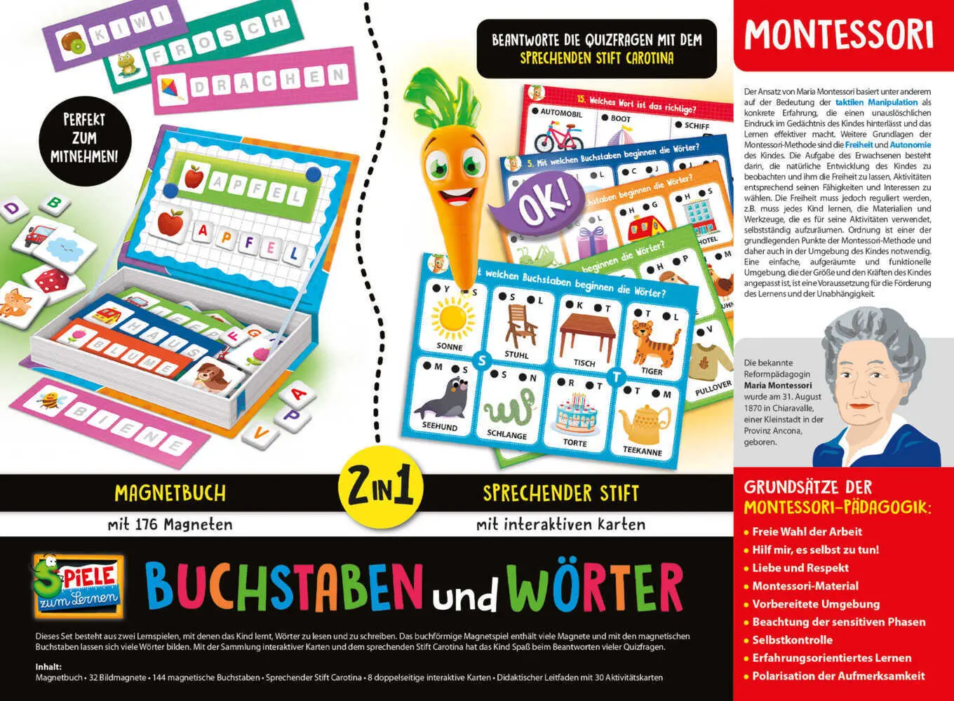 Bild: 8008324110209 | Montessori Sprechstift Buchstaben Und Wörter 2-In-1 Deutsche Ausgabe