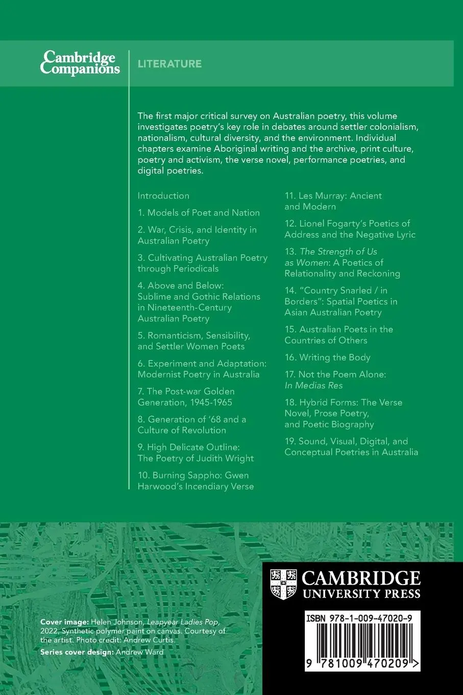 Rückseite: 9781009470209 | The Cambridge Companion to Australian Poetry | Ann Vickery | Buch