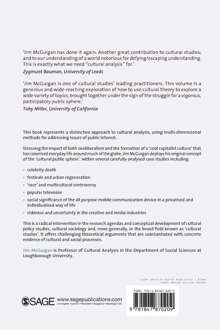 Rückseite: 9781847870209 | Cultural Analysis | Jim Mcguigan | Taschenbuch | Englisch | 2009