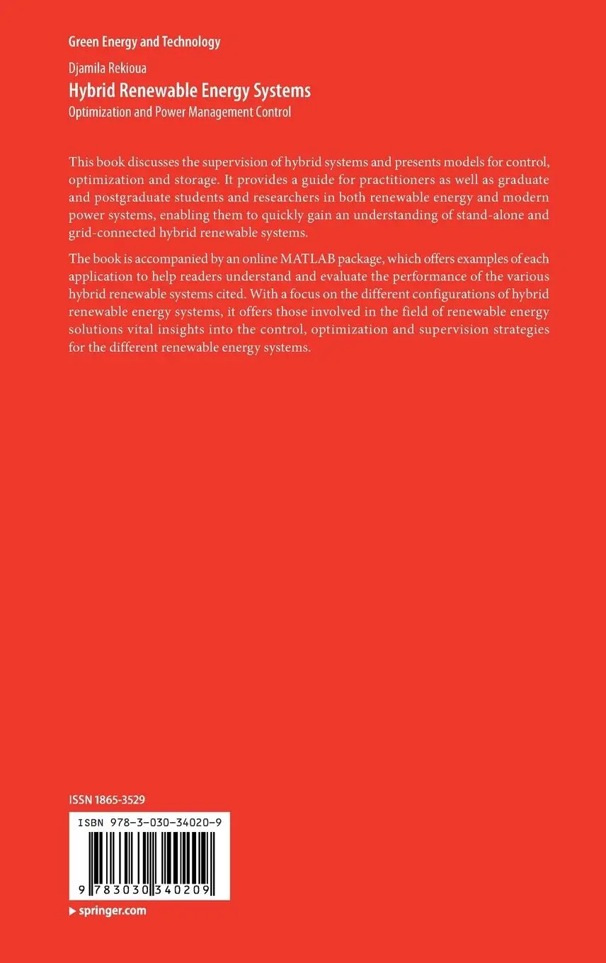 Rückseite: 9783030340209 | Hybrid Renewable Energy Systems | Djamila Rekioua | Buch | xxxii