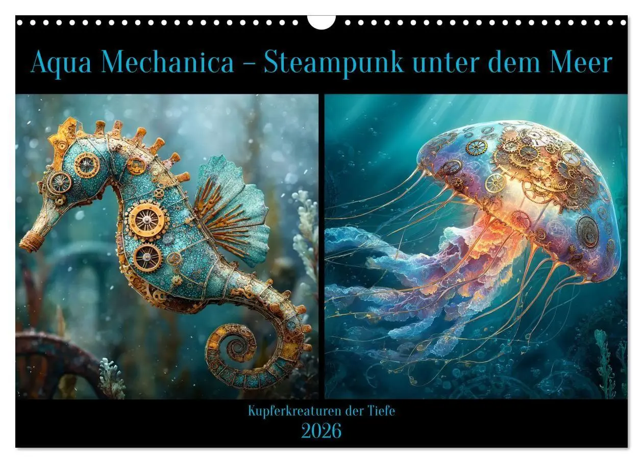 Cover: 9783516600209 | Aqua Mechanica - Steampunk unter dem Meer (Wandkalender 2026 DIN A3...