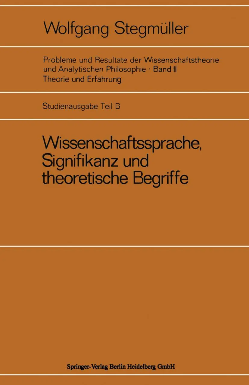 Cover: 9783540050209 | Wissenschaftssprache, Signifikanz und theoretische Begriffe | Buch